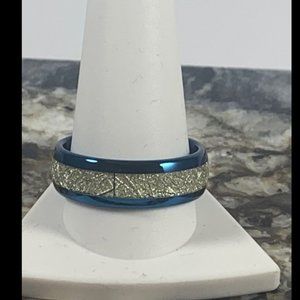 Size 12.5 tungsten blue meteor inlay